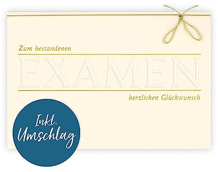 bsb Karte zum bestandenen Examen - liebevolles Bestandene Prüfung Geschenk - Bachelor Abschluss Geschenk mit Umschlag - Karte Abitur bestanden in 11,5 x 17 cm