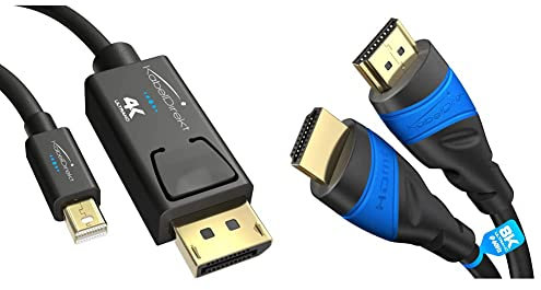 KabelDirekt – 4K Mini DisplayPort auf DisplayPort Kabel – 3 m 8K/4K HDMI-Kabel – 3 m – 8K@60Hz (Extra-Kupfer für schnelles Ultra HD, 4K@120Hz/8K@60Hz, schwarz)