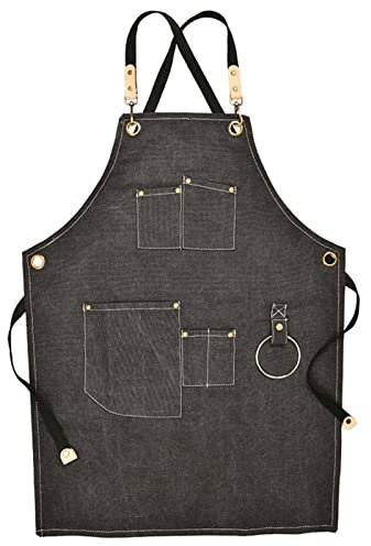 BATTTX Arbeitsschürze Herren, Robuste Werkzeug Schürze For Männer, Arbeitsschürze Mit Werkzeugtaschen For Küche, Garten, Keramik, Werkstatt, Garage Und Mehr