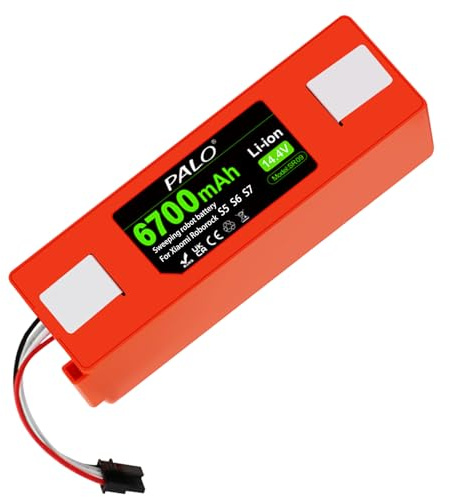 Palogreen Batería de repuesto para Xiaomi Roborock S50 s51 s52 s53 s55 T6 61 65 Series Vacuum Cleaner, reemplazo para Xiaomi BRR-2P4S-5200S Batería, (Li-ion, 14.4V, 6700mAh)