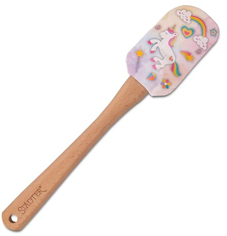 STÄDTER Teigschaber-Lucky Baking aus Holz/Silikon Farbe: Mehrfarbig, Länge: 25 cm, 504301