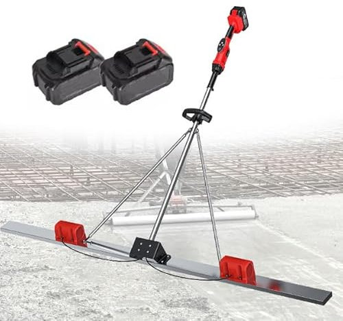 Quixnova 1.8m/2m Concrete Electric Scraper, Power Screed Vibration Tool for Concrete Processing, Screed Cement Finishing Vibrating Motor With Stainless Steel Board,B-2M