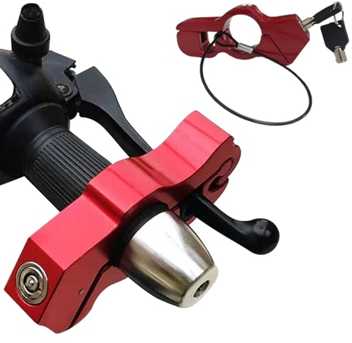 Motorradschloss Universal Motorcycle Lock, Lenker-Motorrad-Gassicherheitsschloss aus Aluminiumlegierung mit 2 Schlüsseln, wird mit Haltegurt geliefert, für Motorräder, Motorroller und Geländefahrzeuge