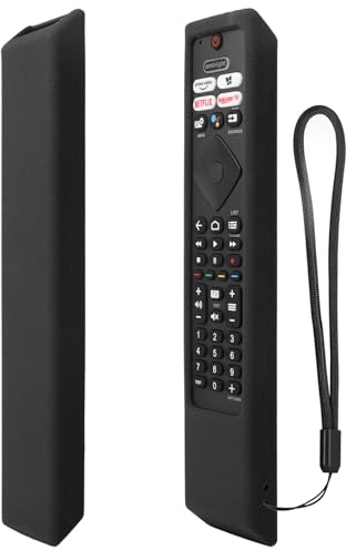 Funda para Philips Ambilight TV Control Remoto, Antideslizante Funda Silicona Compatible con Philips 43PUS7906/12 55OLED707/12 65OLED707/12 con Cordón (Negro)