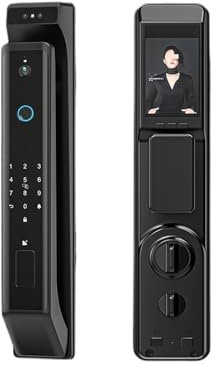 PPGZCZSE Tuya Wifi Electronic Lock Biometrics Fingerprint Lock Smart Door Lock Password 3D Face Recognition Digital Camera El(6068-black 240 R)