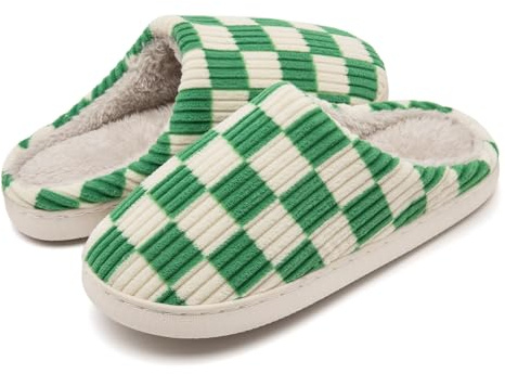 Guyarns House Slippers for Women,Fuzzy Mens Slippers,Casual House Shoes Memory Foam Womens Slippers Outdoor Indoor Warm Plush Bedroom Shoes with Faux Fur Lining