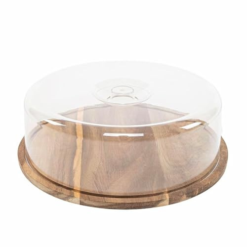 ROCKING GIFTS Quesera Redonda de Madera con Tapa 28x28 cm