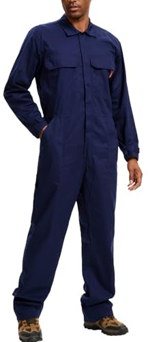 WORK IDEA Tuta da lavoro per uomo di alta qualità 100% cotone: il compagno ideale per cantieri edili, artigiani e hobbisti, Marina, L