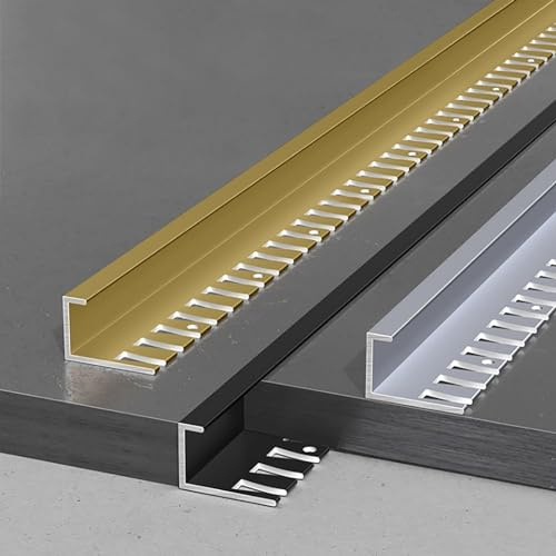 Raouoae Bandes De Finition Carrelage Haute Performance Profilé en C Pliable 90 Cm* 3 Pièces Protection Bords Et Couverture Joints Sol pour Carrelage Et Rénovation(Black,H:12.5MM)