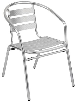METRO Professional Sedia da Esterno con Braccioli Narni, Alluminio, Impilabile, Ideale per Ristorante e Giardino, Argento