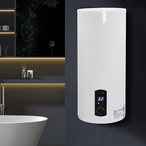 Calentador de Agua Eléctrico de Depósito, Temperatura Ajustable 60L 34 * 81cm
