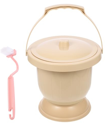 Beavorty Urinbecher aus Dickem Kunststoff mit Deckel und Griff Stoßfest Rutschfester Boden Tragbare Toilettenhilfe für Erwachsene Krankenhaus Reisen und Zuhause Zufällige Farbe