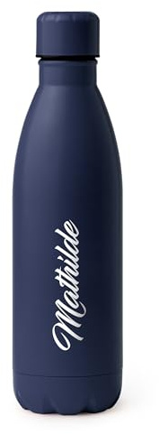 GRAVURE CONCEPT Gourde Personnalisée - Bidon en Inox 304-790 mL (TAREK) (Bleu Marine)