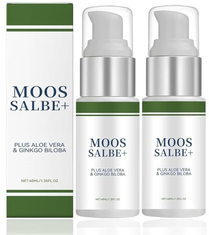 Moossalbe Plus, Antifaltencreme Soforteffekt, Moossalbe Gesicht Falten Testsieger, Moossalbe gegen Mundfalten, Mooscreme mit Aloe Vera gegen Falten, Aktiv Hautreparatur Moossalbe (B x2, One Size)