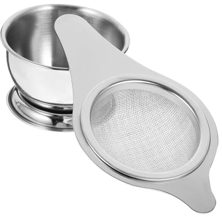 UKCOCO Filtre à Thé Acier Inoxydable avec Support Passoire Fine à Mailles pour Infusion Infuseur Suspendu pour Tisane et Thé Décoration Vintage pour Maison et Bureau