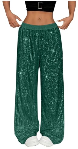 Hosen Damen Pailletten Glänzende Sportleggings Lässig Lose Gerade Hose Casual Einfarbig Sweathose Weich Karneval Joggingshose Glitzer Festivalkleidung Vintage Kleidung Neuheit Party-Hose