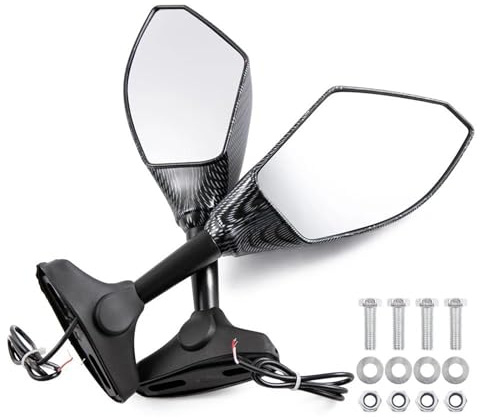 Motorrad Carbon Fiber Integrierte Blinker Rückspiegel Seite Für Yamaha YZF R1 R6 FZ1 FZ6 600R R3