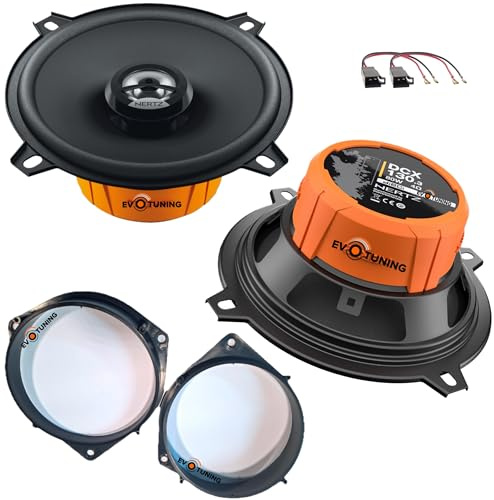 EvoTuning Kit 2 Casse Altoparlanti Posteriori per Fiat Grande Punto, Punto Evo, Bravo dal 2007, Tipo dal 2016, Panda 312 dal 2012 Dcx 130.3 +2 Anelli Adattatori e Cavi
