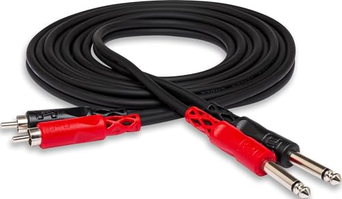 Hosa CPR-204 Stereo Interconnect, Dual 1/4 Inch TS to Dual RCA, 13 Feet