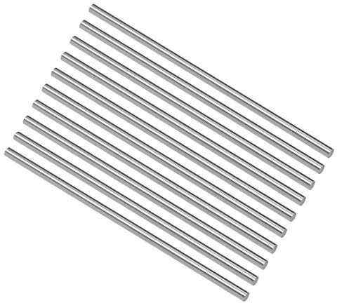 sourcing map Redonda Acero Varilla, 3,4mm HSS Torno Barra Culata Herramienta 100mm Longitud, para Eje Engranaje Taladro Tornos Mandril Máquina Torneado Miniatura Eje,10 Piezas