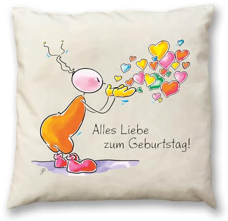 Oups Zirbenkissen Alles Liebe zum Geburtstag 30x30 cm Baumwoll Kissen