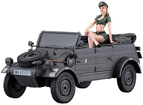 Hasegawa 652253 1/24 Kübelwagen 82 mit Blonder Frau, Schwarz