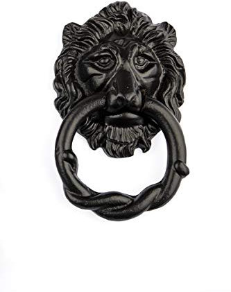 Battente per porta testa di leone nero antico