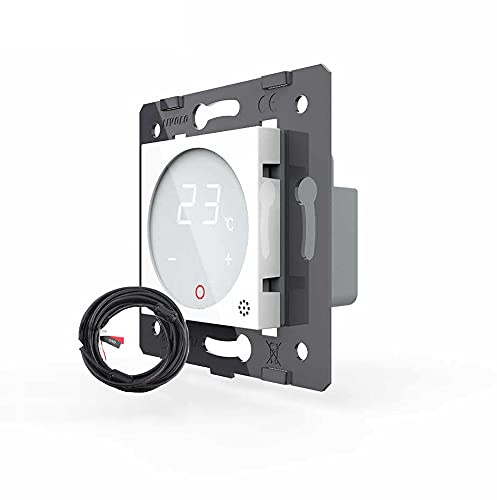 Livolo Innenleben Digitales Touch Raumthermostat mit Bodenfühler/Temperaturfühler für Fußboden/Elektroheizung mit Stellmotoren Weiss