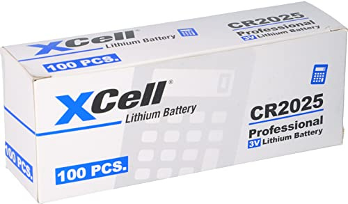 Juego de 100 pilas de botón de litio CR2025, 3 V/170 mAh (20 paquetes de 5 unidades)