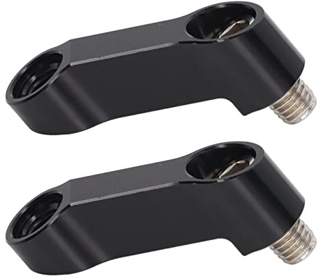 Motorrad Spiegelhalterung Riser Extender Adapter, 1 Paar 10 Mm / 0,39 Zoll Motorrad-Spiegelhalterung, Verlängerungsadapter, Ersatz für NMAX 155 125 2015-2022(Schwarz)