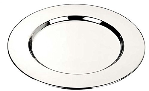 Generico PLATE TRAY ROUND SMOOTH EDGE DIAMETER Cm.27 CHRISTMAS Type SHEFFIELD METAL SILVER EFFECT 78608, DIAMETRO CM.27, Stainless Steel, Not applicable