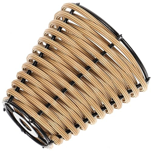 EXCEART Rattan Mini Lampenschirm Aus Bambus Handgeflochten Kleiner Lampenschirm FüR Tischlampe Boho Stil NatüRliches Design FüR GemüTliche WohnräUme 2.16 Zoll