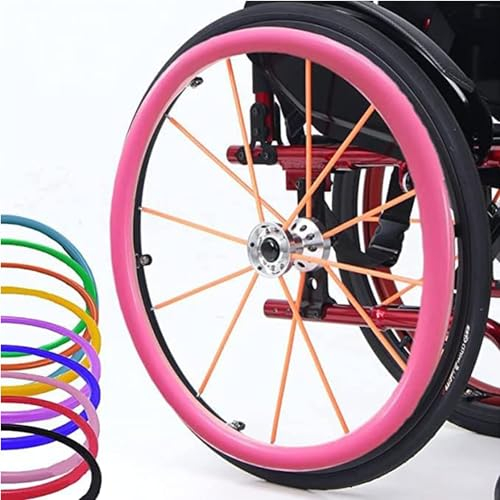 ALSUP Rollstuhl Push Rim Cover, 1 Paar Hinterrad Sportrollstuhlabdeckung rutschfeste Verschleißfeste Handschubabdeckung, Anti-Rutsch Verschleißfest Rollstuhl Zubehör,Color 4,22 inch