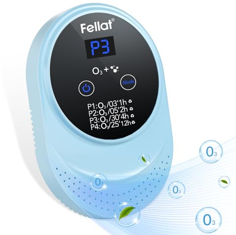 Ozone Generator, Ozone Machine Odor Removal for 5-30 ㎡ Room, Portable Room Deodorizer with Negative Ion, Odor Eliminator Suitable for Kitchen, Smoke, Pet Room, Living Room, Toilet