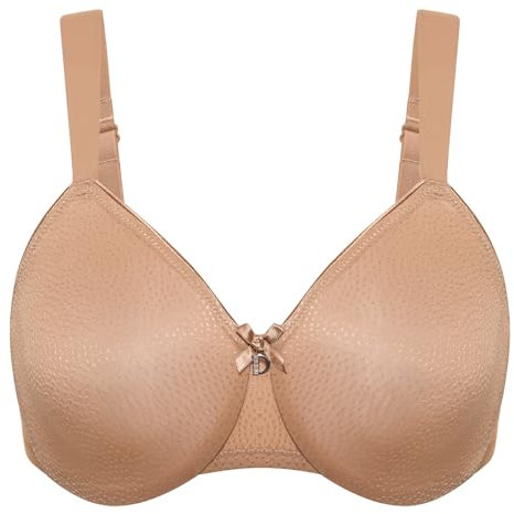 Delimira Women's Minimiser Bra Full Coverage Smooth Support Underwired Bras Minimizer Bra Barely Buff 34F