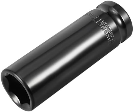 TA-VIGOR 1/2 Inch 17mm Impact Socket, 78mm 6-Point Deep Socket | 1/2 Drive Socket, Heat-Treated CR-V Steel Socket for Home Automotive Trucks Tractors Engines Repairing