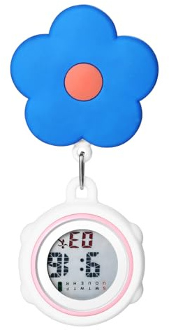 Avaner Krankenschwesteruhr aus Silikon mit Blumenmuster Digitalanzeige mit Clip Pin FOB-Uhr Analog Quarzuhr Krankenschwesteruhr für Arzt Arzt