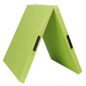 2-teilige, faltbare Gymnastikmatte, 5,1 cm dick, PU-Leder, Übungsunterlage, robuste, reißfeste Fitnessmatte for Cheerleading und Kampfsport (Color : Light green, Size : 100x50cm/39.3x19.6in)