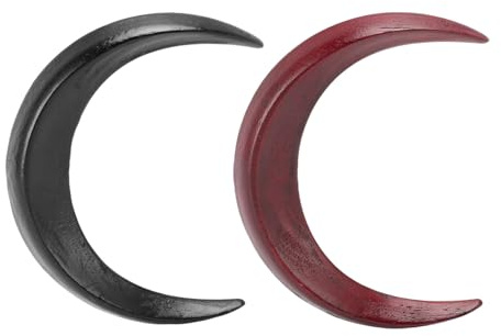 Fourche à Cheveux Lunaire, Fourchette à Cheveux en Bois Sculptée à la Main, Accessoires de Coiffure pour Femmes, Grand Noir Marron