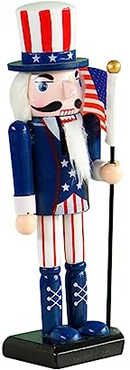 BCOATH Decorative Independence Day Nutcracker Doll Adorable American Flag Soldier Figurine for Party and Home Decor Creative Festival Ornament for Celebrations