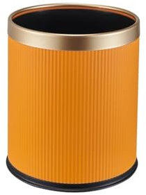 MOOWI Poubelle Cuisines Corbeille à Papier Ronde sans Couvercle en Plastique avec Design à Double Barillet adaptée à la Cuisine Domestique et au café Bureau à Domicile - Contient Les déchets(Orange)