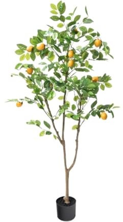 CAFIEDR Limoneros Artificiales de Interior en macetas, árbol Artificial, Planta Falsa para el hogar, la Oficina, el jardín, decoración Interior y Exterior, Regalo, árbol Artificial