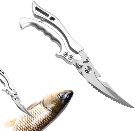 Forbici da cucina per alimenti – forbici per ossa e carne | raschietto per squame di pesce | Forbici per carne ergonomiche antiscivolo – Forbici per carne portatili – Forbici multiuso multiuso