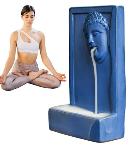 Rückfluss-Räuchergefäß aus Keramik, Buddha, umgekehrter Räuchergefäß, Keramik-Buddha-Räucherstäbchenhalter, Buddah-Statue für Zen, Meditation, Entspannung, Tischdekoration