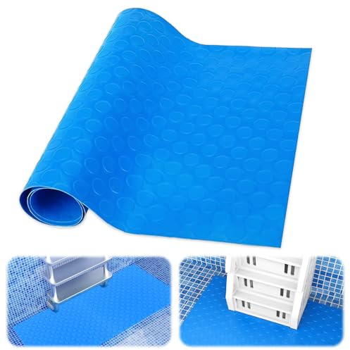 mizikuu 40x90cm Swimming Pool Ladder Mat, Swimming Pool Step Anti-Slip Mat Waterproof Pool Mat for Above Ground Pools Liner and Stairs Protective