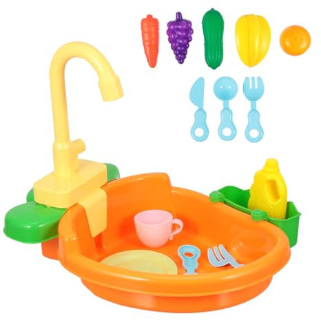 ifundom 1 Satz Kinderwaschbecken Geschirrspüler spielendes Kleinkinder Schwimmbad Blase kinderküche Kitchen pädagogisches Küchenspielzeug für Plastik Orange