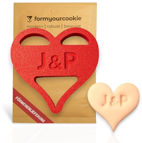 Personalisierte Herz Ausstechform, Wunsch-INITIALE, Wunsch-NAME personalisierbarer Ausstecher Herzform, Keksausstecher Liebe für Hochzeit, Jahrestag, Valentinstag, Geschenk Partnerin, Freundin, Freund