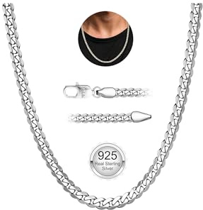 YADOCA Cadena de Plata Hombre, Collar de Cadena de 5 mm de Grosor para Hombres Collar Hipoalergénico Joyas para Hombres con Caja de Regalo, 56cm