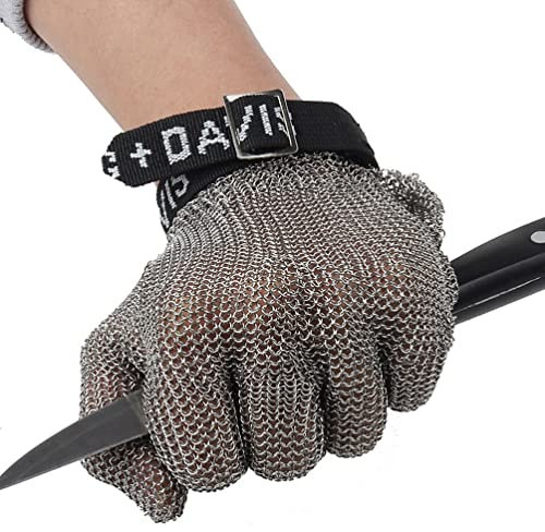 Schnittfeste Handschuhe, Schnittfeste Handschuhe, Schutzhandschuhe aus Edelstahl mit Kettenhemd der Güteklasse 9, allgemeine Metzgerhandschuhe für die Linke und rechte Hand