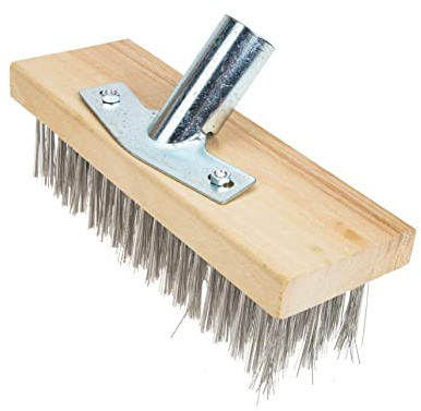 Didiseaon Brosse à Récurer Sol avec Poils INOX Résistants pour Éliminer Taches Tenaces Intérieur Et Extérieur Usage Multifonction Maison
